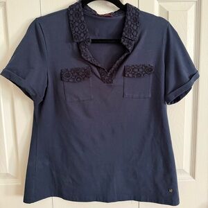 Carolina Herrera Navy Blue Women's Top